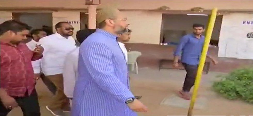 Image result for Owaisi casting his vote